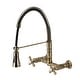 preview thumbnail 5 of 4, Heritage Two-Handle Wall-Mount Pull-Down Sprayer Kitchen Faucet Antique Brass