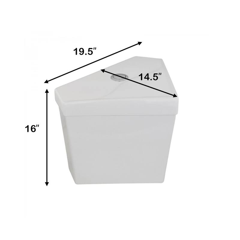 Troyt White Ceramic Corner 2 Piece Toilet Tank Only