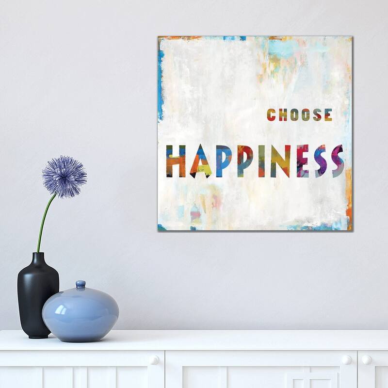 iCanvas "Choose Happiness In Color" by Jamie MacDowell Canvas Print - 18x18x1.5