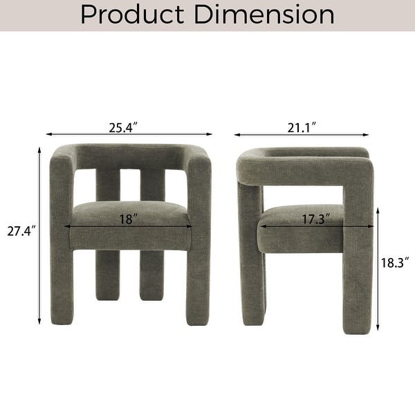 Set of 1 Chic design Barrel shaped Fabric Upholstered Accent Armchair