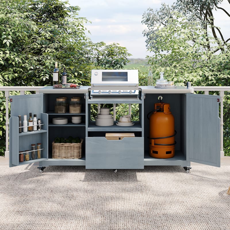 Outdoor Kitchen Island for Big Green Egg Grills