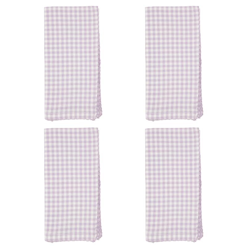 Gingham Design Dinner Napkins (Set of 4) - 18"x18"