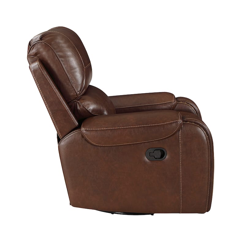 Ashton Breathable Faux Leather Manual Double Reclining Sofa