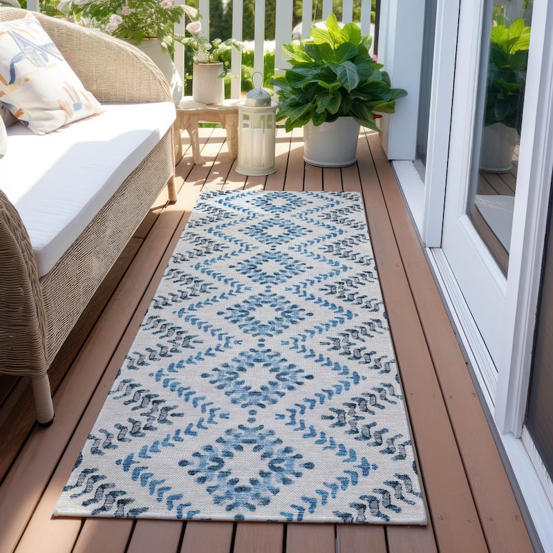 Machine Washable Indoor/ Outdoor Chantille Boho Global Rug