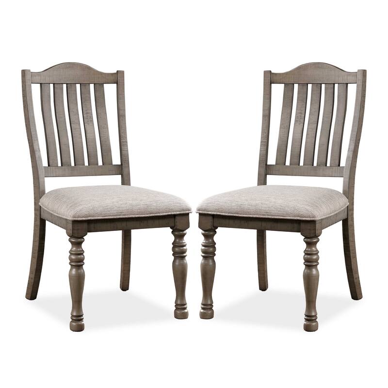Furniture of America Urth Transitional Grey Linen Padded Curved Backrest Dining Chairs (Set of 2)