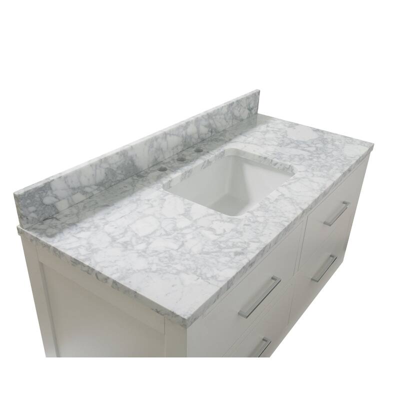 KitchenBathCollection Helsinki 48" Bathroom Vanity with Carrara Marble Top