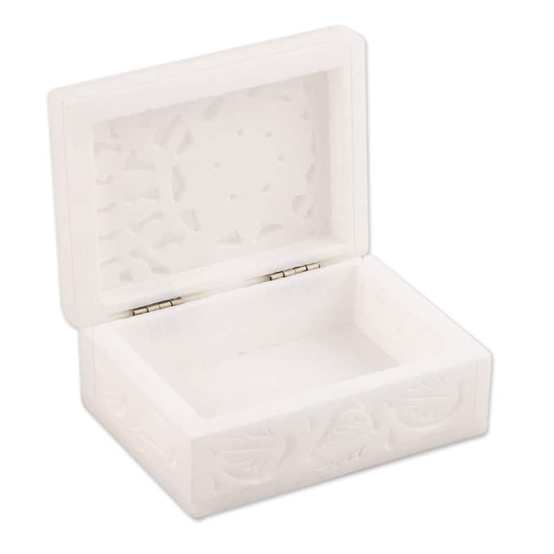 Novica Handmade Blooming Customs Alabaster Jewelry Box