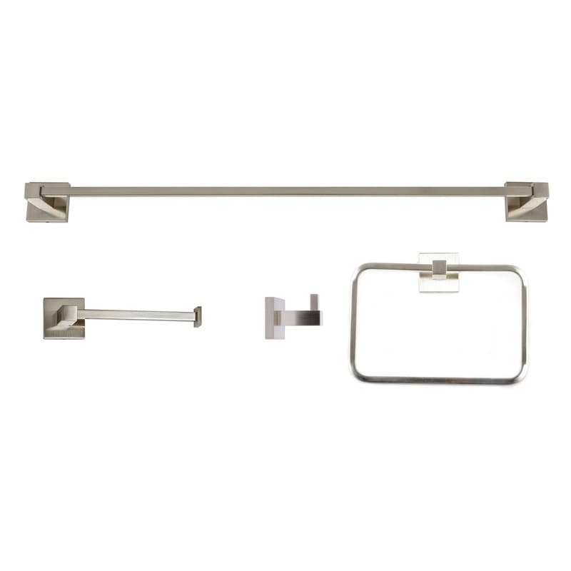 Italia Capri Series 4 Piece Bathroom Accessory Set in Brushed Nickel -  Silver - On Sale - Bed Bath & Beyond - 34323240