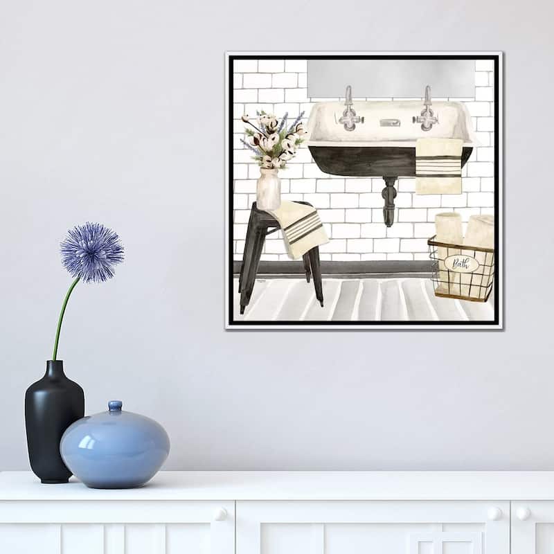 iCanvas "Farmhouse Bath II Sink" by Tara Reed Framed Canvas Print