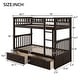 preview thumbnail 10 of 15, Espresso Convertible Twin Over Twin Bunk Bed With Drawers With Fence-shaped Guardrail