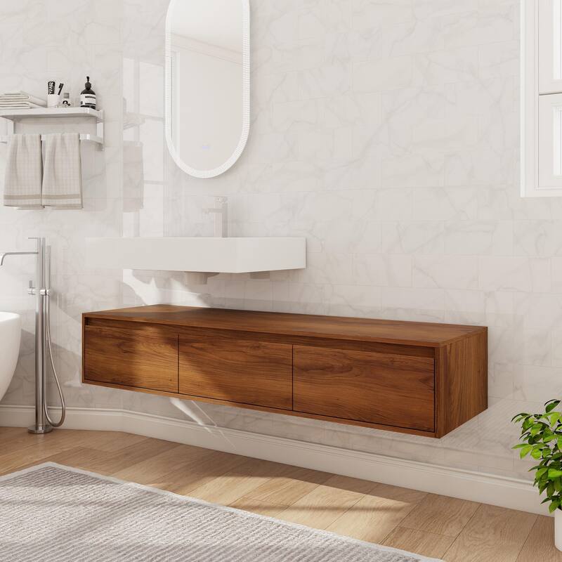 Beingnext 30"/60" Wall Mounted Bathroom Vanity with Sink, Floating Bathroom Vanity with Soft Close Drawer