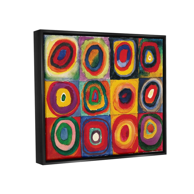 Stupell Modern Circle Shapes Aligned Abstract Swirl Pattern Floater Frame, Design by Wassily Kandinsky
