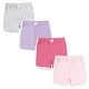preview thumbnail 2 of 0, Hudson Baby Girl Shorts Bottoms 4-Pack, Pink Black 0-3 Months - Pink Lilac