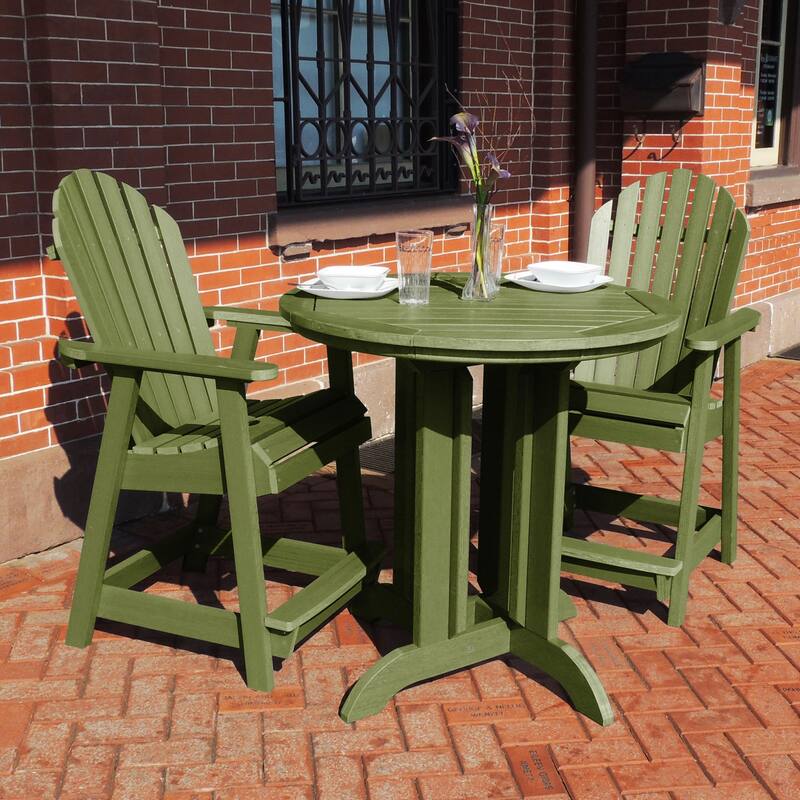 Highwood Commercial 3-Piece Adirondack 36" Bistro Counter Height Dining Set