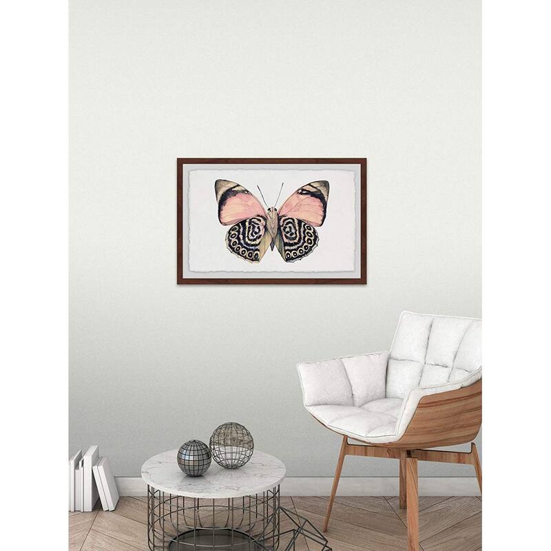 Artsy Pink and Black Wings Framed Wall Art, Elegant Home Touch - Sophisticated Artwork for Refined Décor
