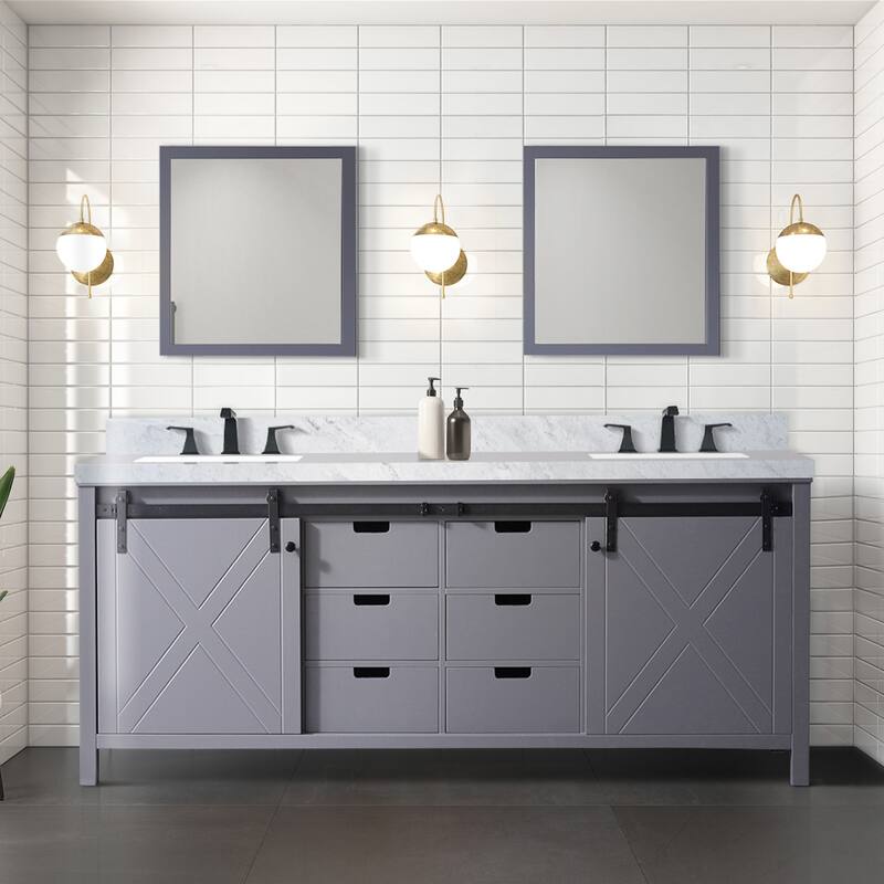 Marsyas Bath Vanity and Carrara Marble Countertop