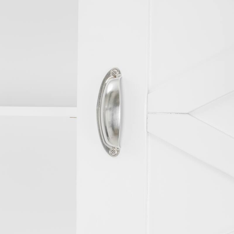 Queen Size Wall-Mounted Murphy Bed with Storage and Decorative Panels, White