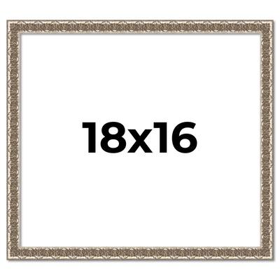 18x16 Frame Silver Versailles Ornate Solid Wood Picture Frame | 1 Inch
