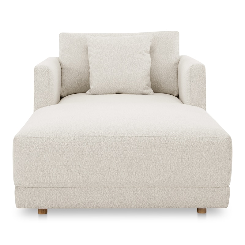 NADAAL STUDIOS Nyver Chaise, GRS-Certified Recycled Fabric with FSC Pine Frame and Foam Cushion, Oyster Beige - Oyster