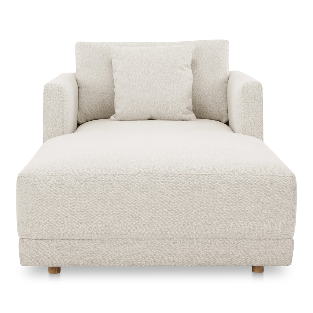 NADAAL STUDIOS Nyver Chaise, GRS-Certified Recycled Fabric with FSC Pine Frame and Foam Cushion, Oyster Beige