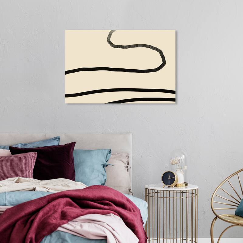 Wynwood Studio Canvas Abstract Abstract Plastic Hanger Black and Vanilla Modern & Contemporary Wall Art Canvas Print