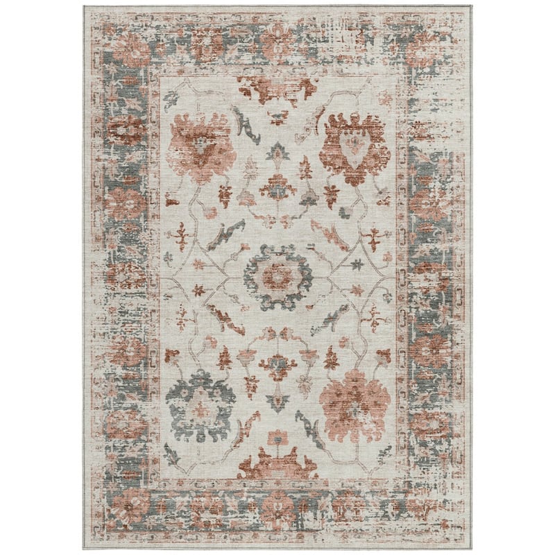 HomeRoots Floral Traditional Rectangle Outdoor Rug
