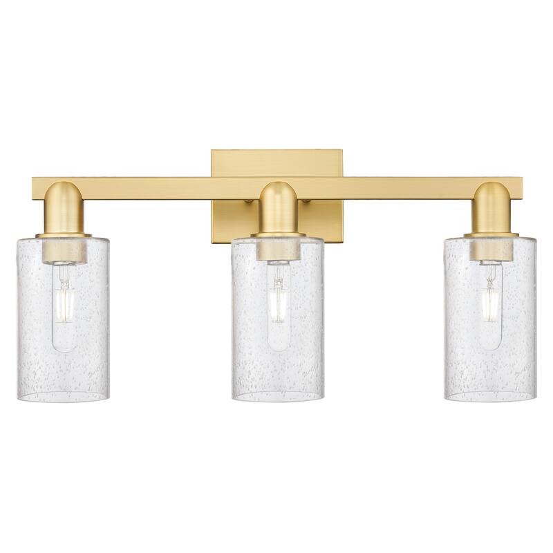Innovations Lighting Endless Possibilities Arcadia - Clymer - 3 Light 23" Bath Vanity Light - Satin Gold/Seedy