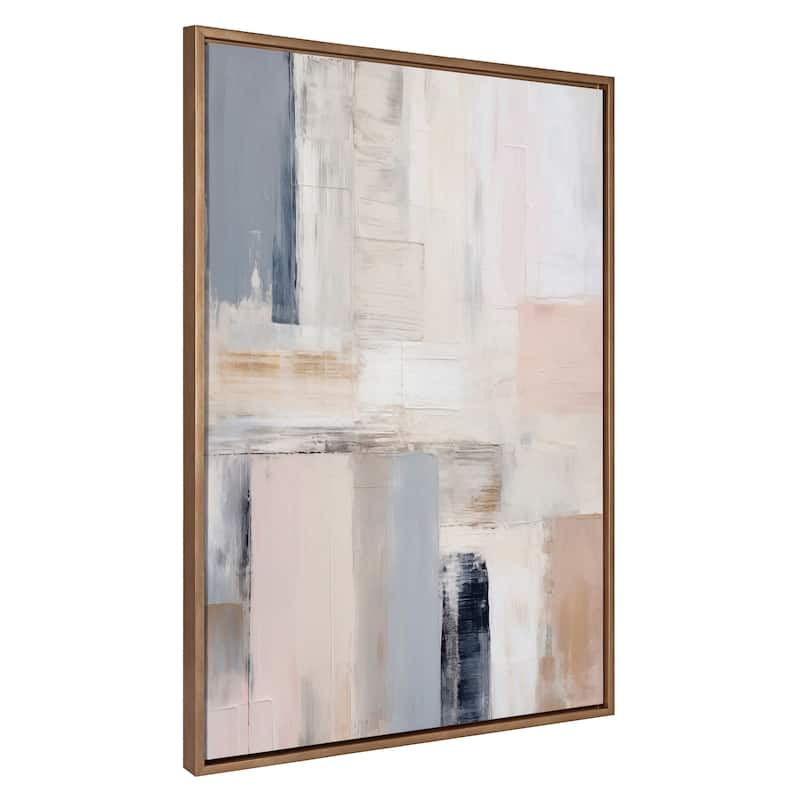 Kate and Laurel Sylvie Rustic Melody Framed Canvas by Amy Lighthall - 31.5x41.5 - Gold