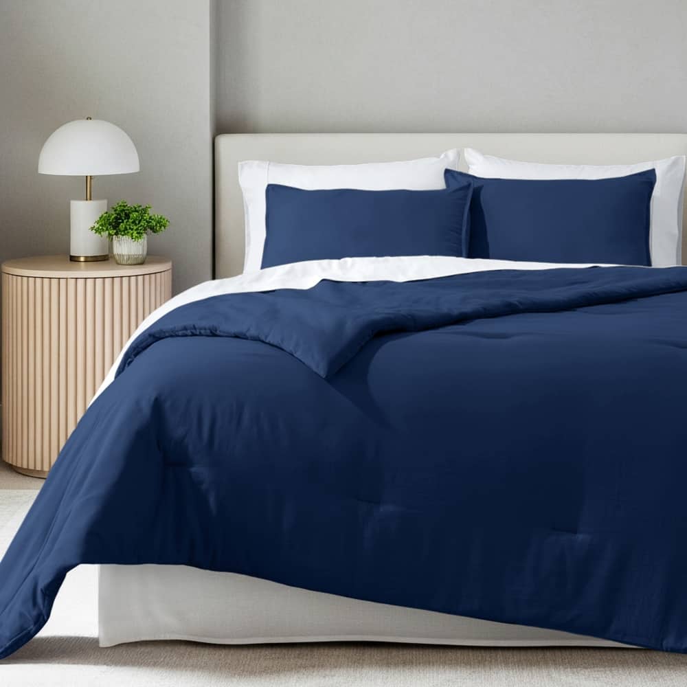 Bare Home Down Alternative Track Stitch Comforter Set