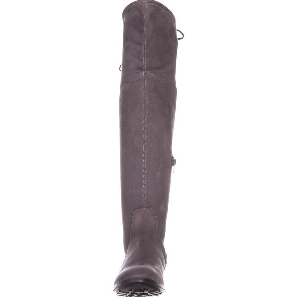 dark gray over the knee boots
