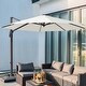 preview thumbnail 16 of 28, 10 ft. Round 360-Degree rotation Cantilever Patio Umbrella White