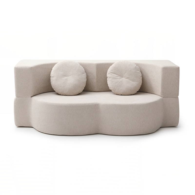 Folding Sofa Bed with Pillow, Sleeper Sofa, Floor & Futon Loveseat Couch