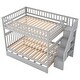 preview thumbnail 22 of 26, White Full Over Full Bunk Bed with Trundle, Built-in Staircase and Storage Shelves