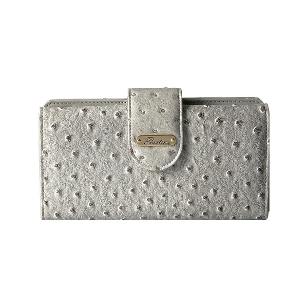 Buxton Womens Ostrich Brights Go To Clutch Wallet Faux Leather Embossed - o/s