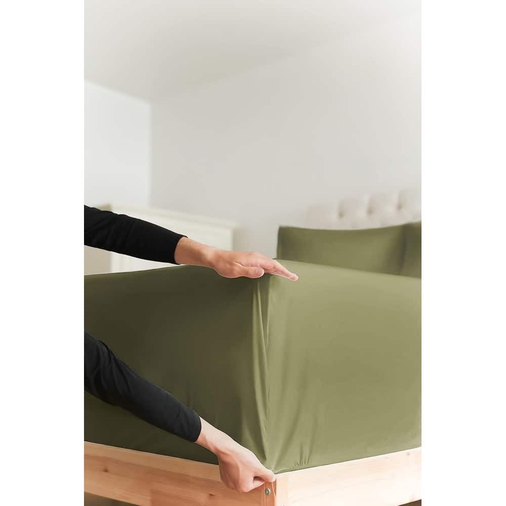 CGK Linens 100% Cotton 18" - 24" Inch Extra Deep Pocket Fitted Sheet