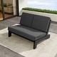 preview thumbnail 50 of 136, Outdoor Teak Wood Waterproof Armless Chair Loveseat with Cushions