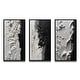 preview thumbnail 3 of 8, Designart "White And Black Tranquility Unleashed III" Abstract Marble Framed Wall Art Set Of 3 For Office Decor