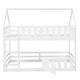 preview thumbnail 9 of 15, Twin over Twin House Bunk Bed with Fence and Door, White