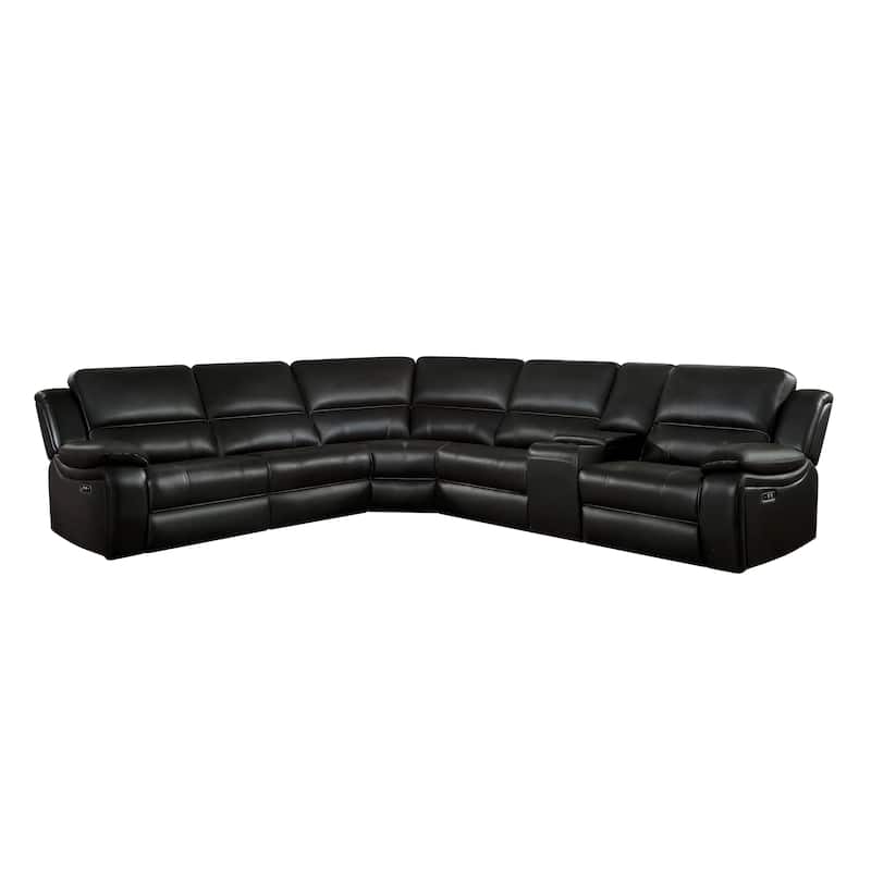 Acadia Transitional Power Reclining Sectional Sofa - Dark Brown