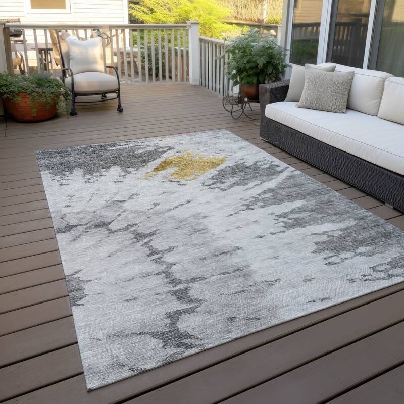 Machine Washable Indoor/ Outdoor Chantille Tie Dye Modern Rug