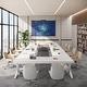 preview thumbnail 45 of 49, 6.5FT Conference Meeting Seminar Business Table Set for 16-20 Person (Set of 6) X-shaped Legs-White