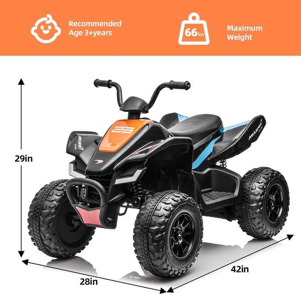 dimension image slide 0 of 3, Kids Ride on ATV, 24V Battery Powered Kids Electric Vehicle