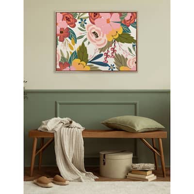 Kate and Laurel Sylvie Beaded Softly Framed Canvas by Mia Charro