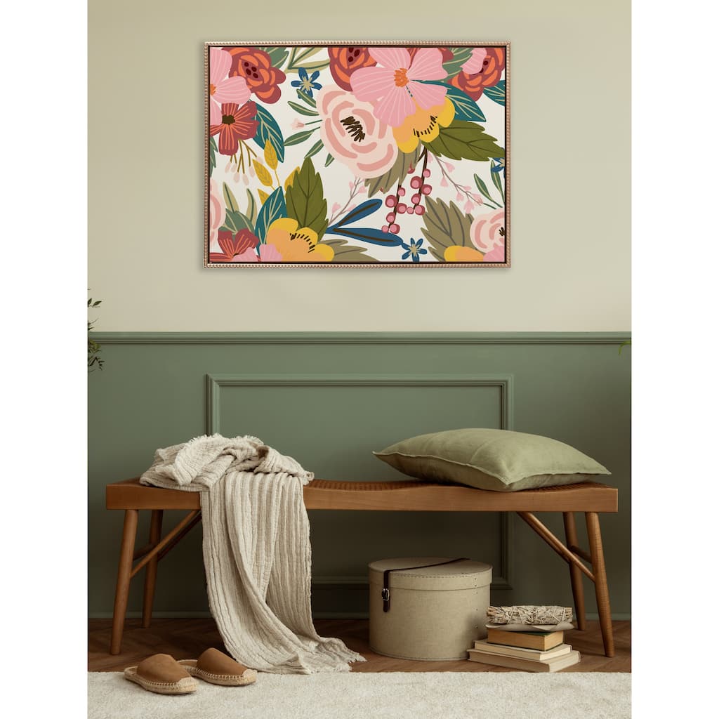 Kate and Laurel Sylvie Beaded Softly Framed Canvas by Mia Charro