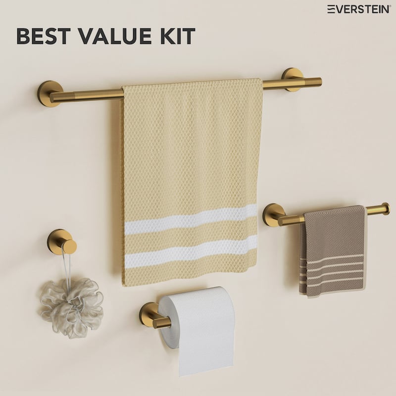 4-Piece Stainless Steel Bathroom Hardware Set, Wall Mounted Bath Towel Bar Set Towel Racks Bathroom Accessories