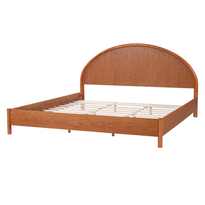 Christopher Knight Home - Arden Mid-Century Modern Wooden Platform Bed with Curved Headboard