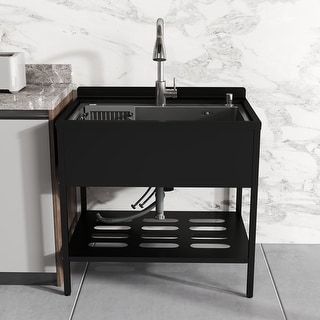 Freestanding Laundry Stainless Steel Large Utility Sink Single Bowl - 32*22*40
