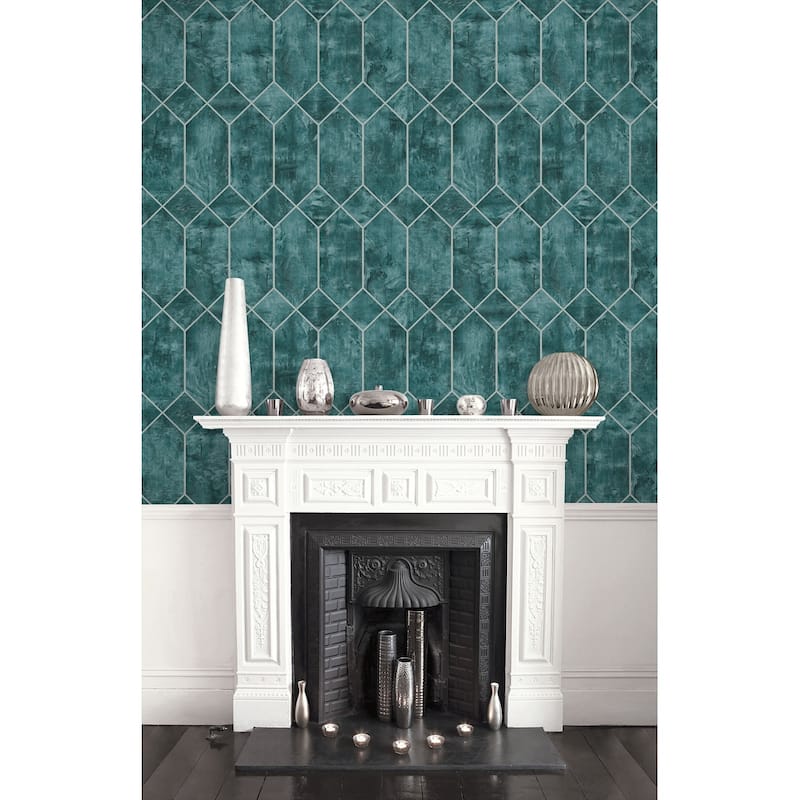 Seabrook Designs Geo Faux Unpasted Wallpaper