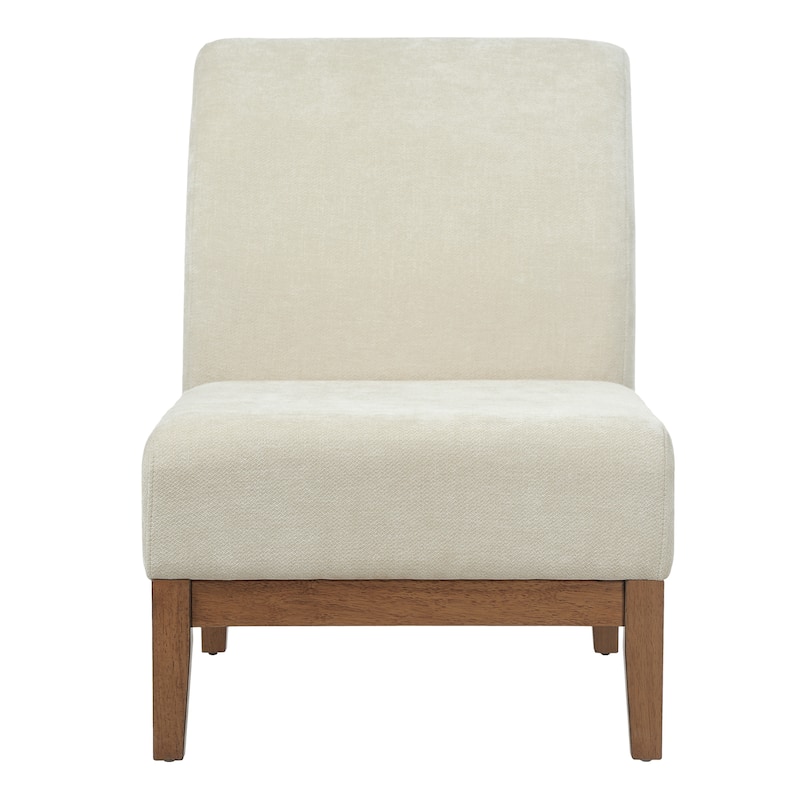 Darcy Brown Leather Slipper Chair by Christopher Knight Home - 24.50" L x 34.25" W x 34.00" H