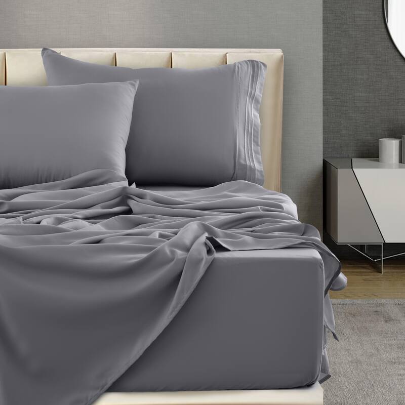 6 Piece Bed Sheet Set Deep Pocket Ultra Soft Microfiber Bedding Sheets